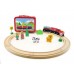 Wooden Train Set in Tin Carry Case